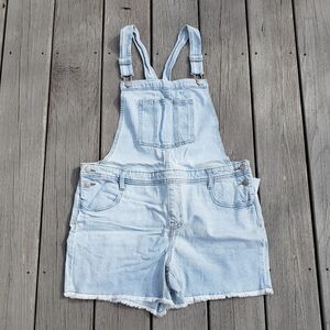 Cat & Jack Girls' Jean Shortalls - Light Wash XXL (18) Plus